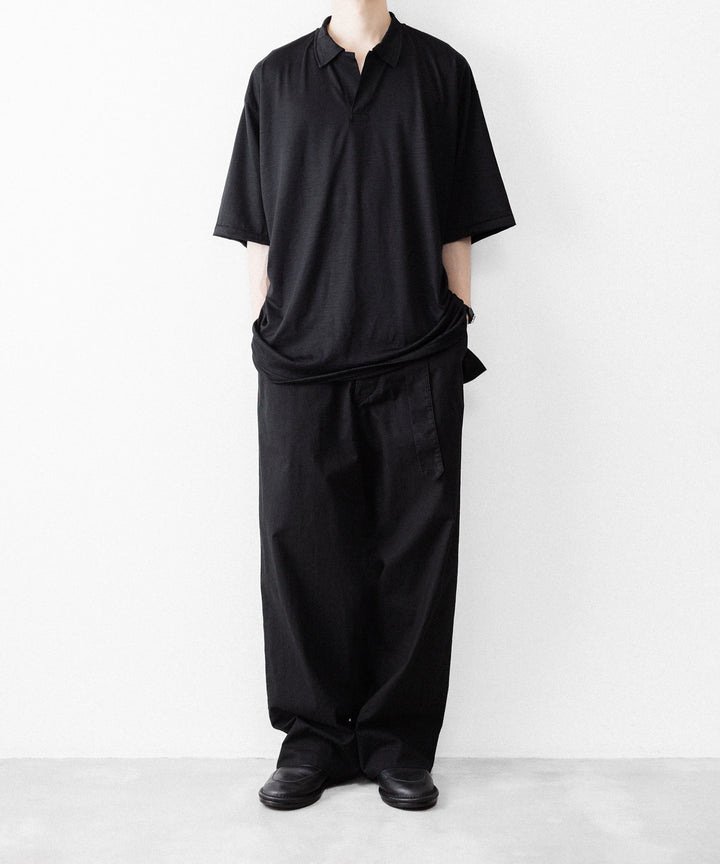 INTÉRIM - インテリムのEXTRA FINE MERINO WOOL JERSEY HYPER BIG SKIPPER SHIRTのBLACK公式通販サイトsession福岡セレクトショップ