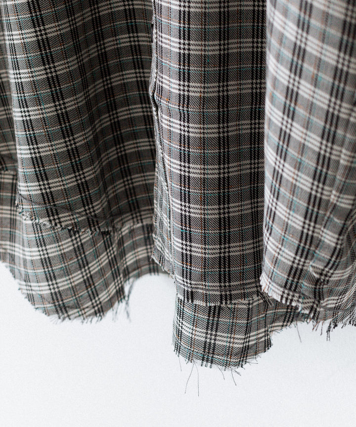 CODA コーダ GREY CHECK VISCOSE RAW EDGES SHIFT SHIRT - GREY CHECK 公式通販サイトsession福岡セレクトショップ