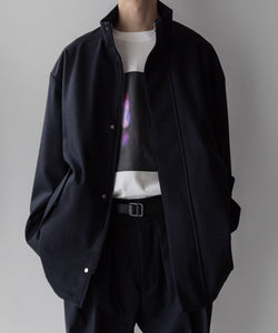 stein(シュタイン)の23AWコレクションMELTON STAND COLLAR ZIP SHORT JACKETのDARK NAVY