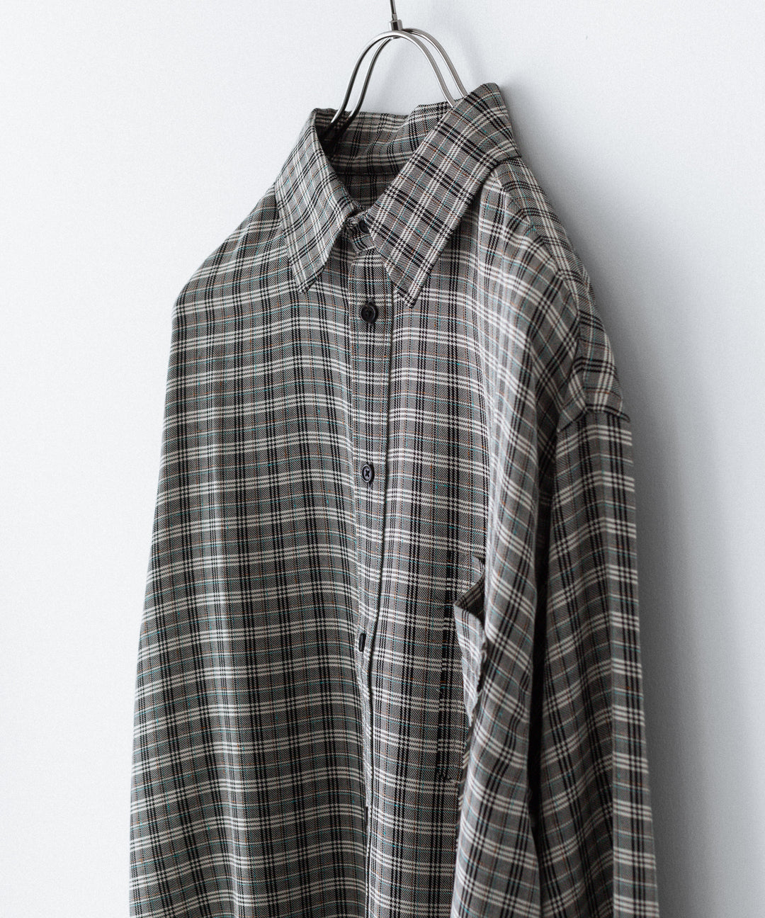 CODA コーダ GREY CHECK VISCOSE RAW EDGES SHIFT SHIRT - GREY CHECK 公式通販サイトsession福岡セレクトショップ
