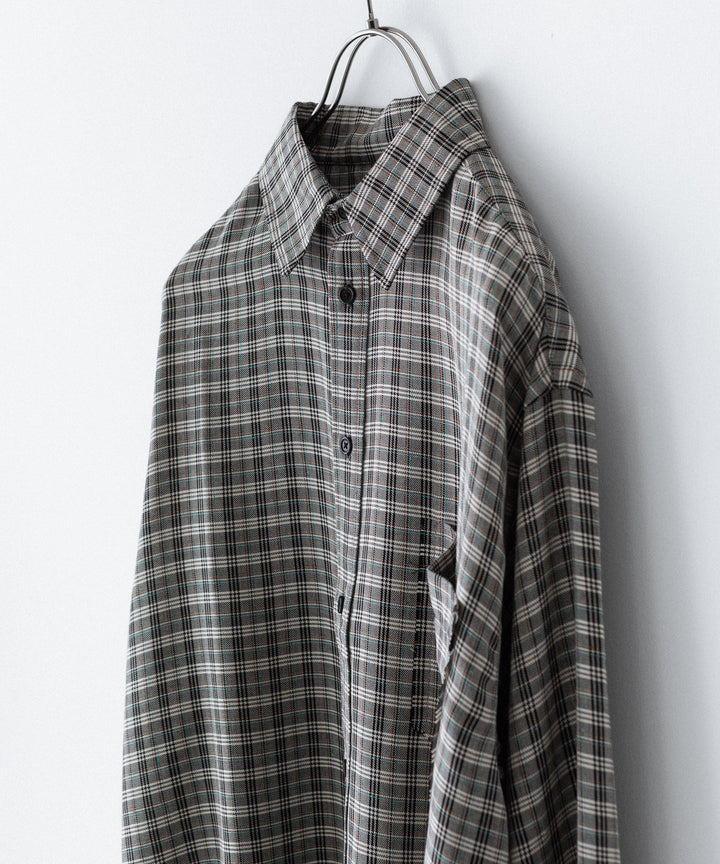 CODA コーダ GREY CHECK VISCOSE RAW EDGES SHIFT SHIRT - GREY CHECK 公式通販サイトsession福岡セレクトショップ