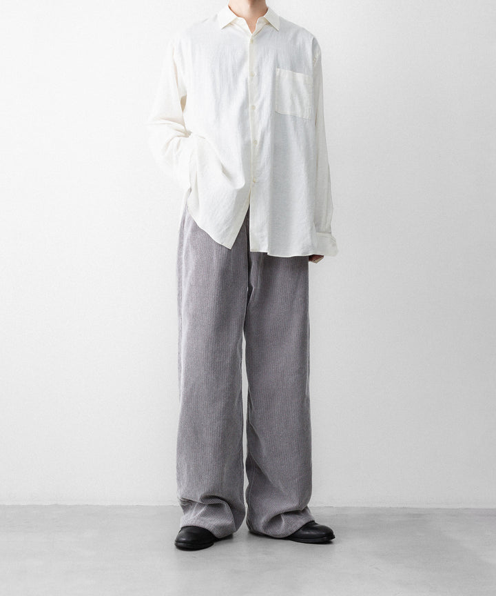 REVERBERATE リバーバレイトのFLOCKY CORDUROY PANTS - WIDEのGREY×WHITE 公式通販サイトsession福岡セレクトショップ