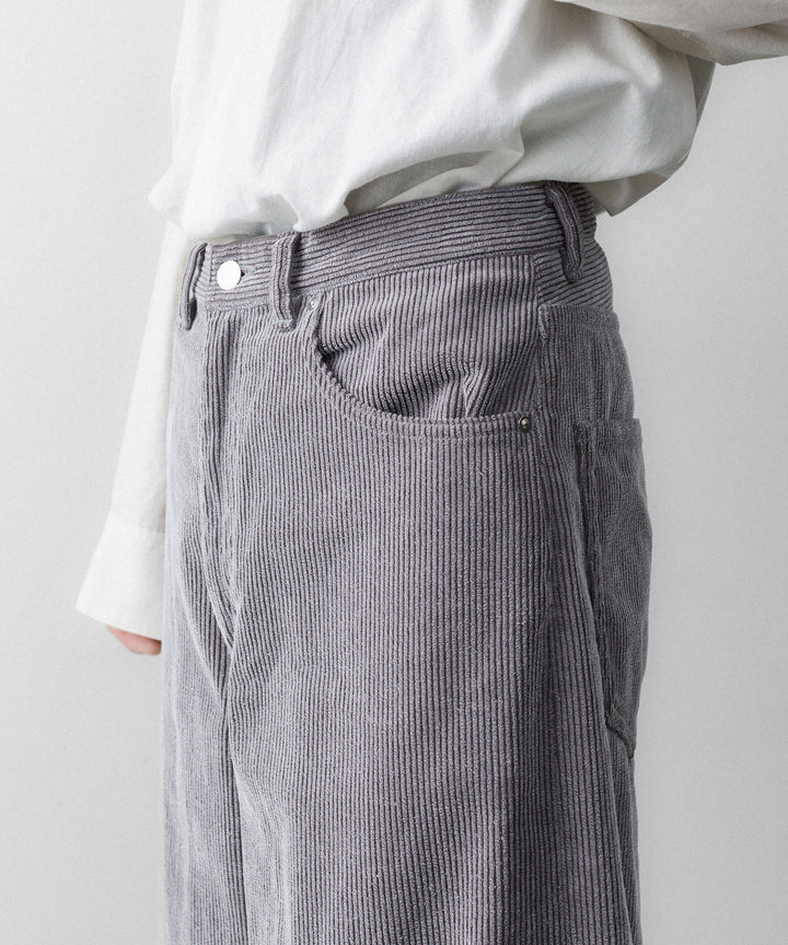 REVERBERATE リバーバレイトのFLOCKY CORDUROY PANTS - WIDEのGREY×WHITE 公式通販サイトsession福岡セレクトショップ