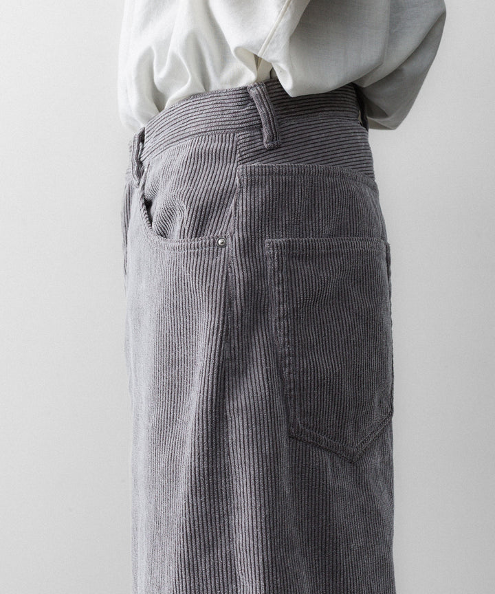 REVERBERATE リバーバレイトのFLOCKY CORDUROY PANTS - WIDEのGREY×WHITE 公式通販サイトsession福岡セレクトショップ