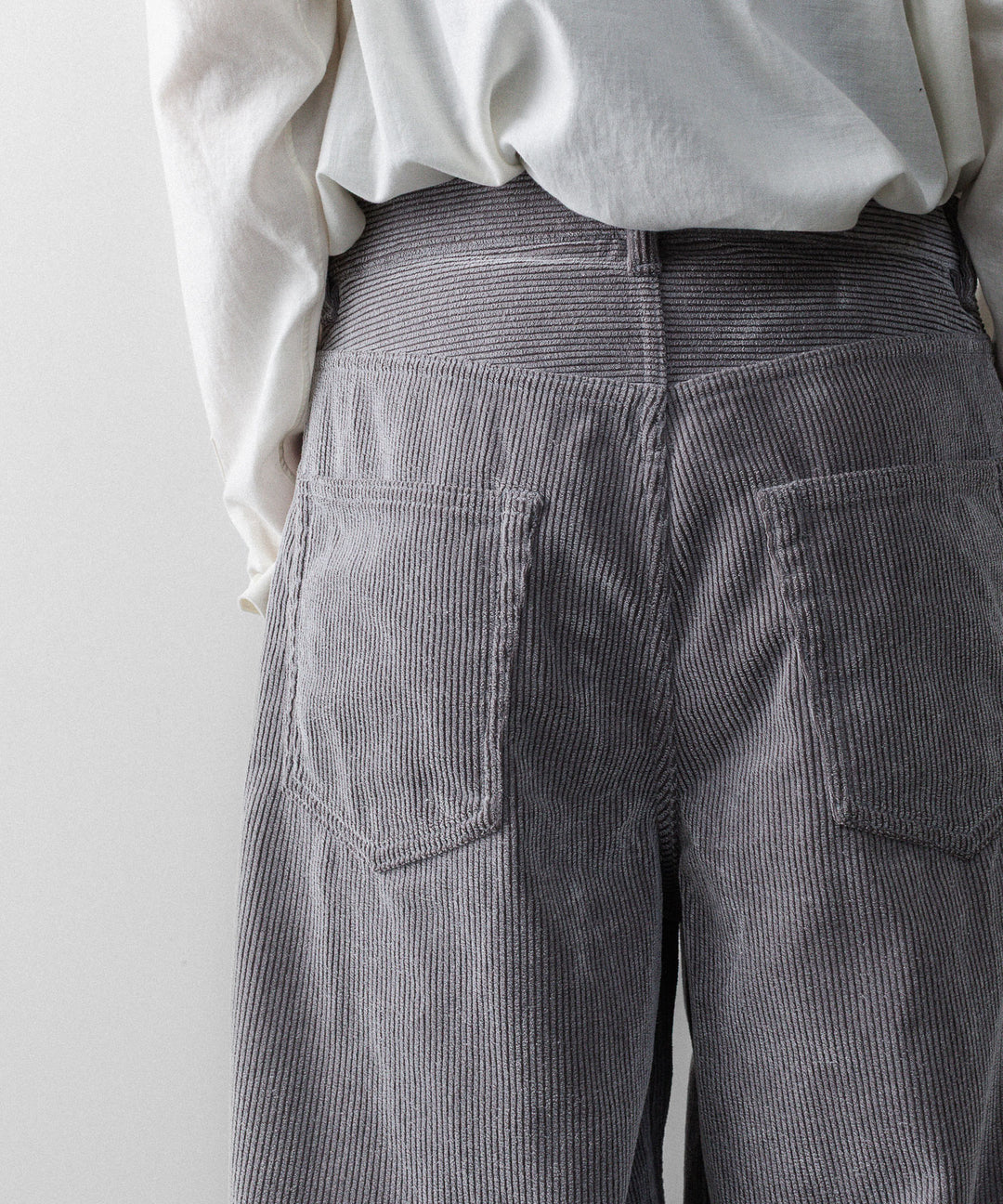 REVERBERATE リバーバレイトのFLOCKY CORDUROY PANTS - WIDEのGREY×WHITE 公式通販サイトsession福岡セレクトショップ
