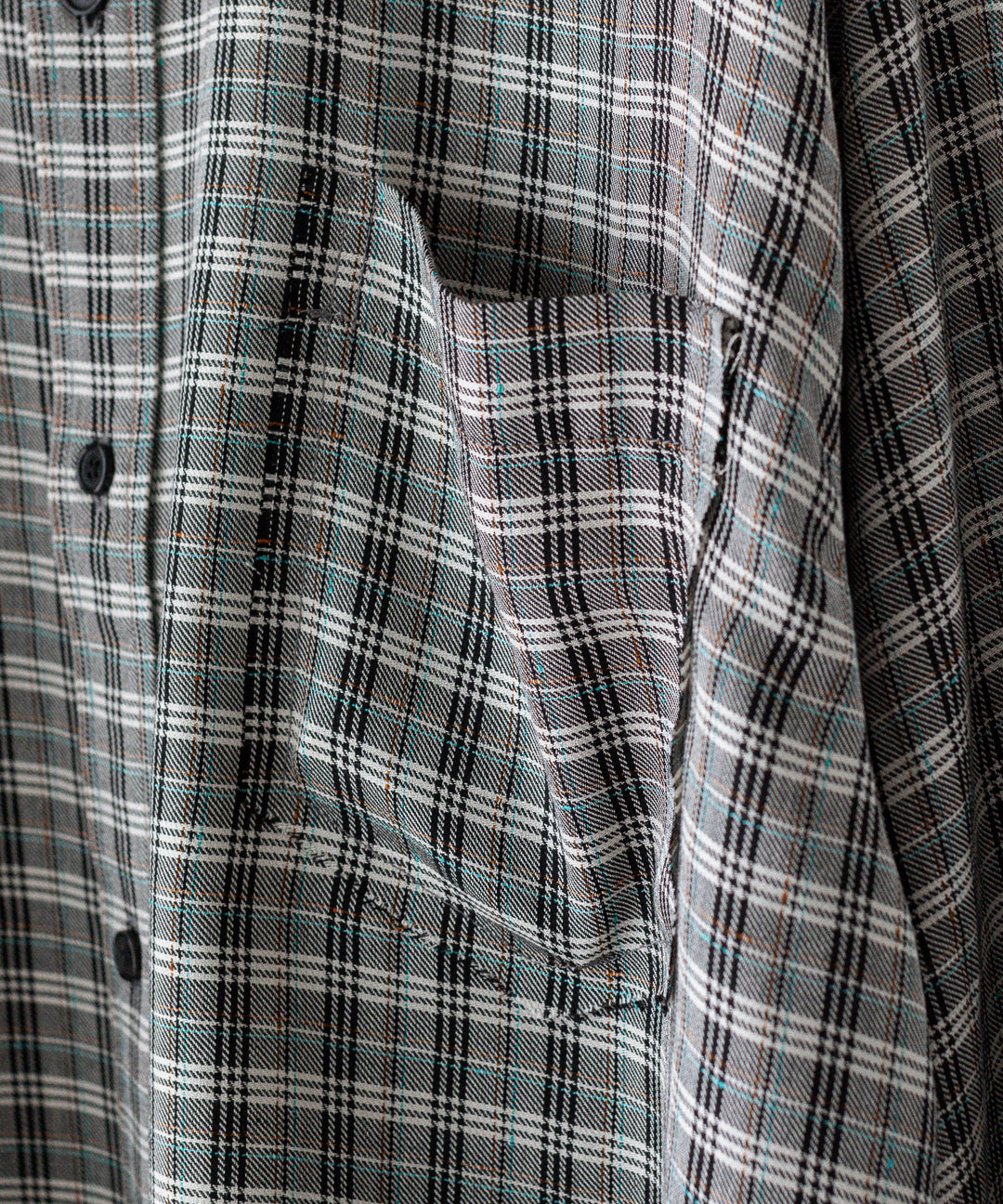 CODA コーダ GREY CHECK VISCOSE RAW EDGES SHIFT SHIRT - GREY CHECK 公式通販サイトsession福岡セレクトショップ