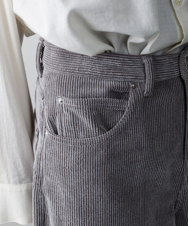 REVERBERATE リバーバレイトのFLOCKY CORDUROY PANTS - WIDEのGREY×WHITE 公式通販サイトsession福岡セレクトショップ