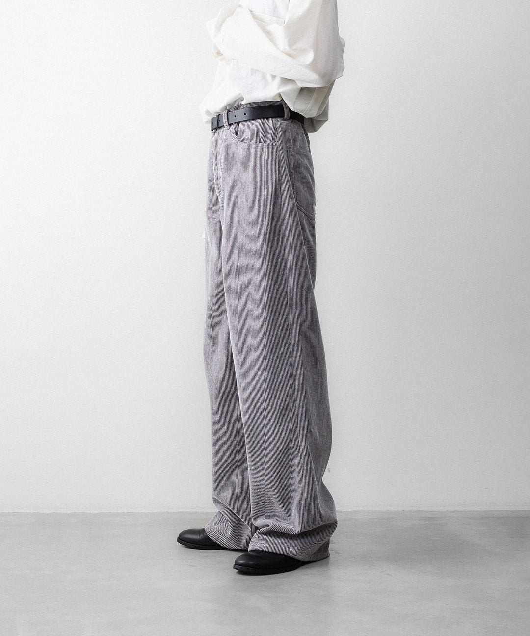 REVERBERATE リバーバレイトのFLOCKY CORDUROY PANTS - WIDEのGREY×WHITE 公式通販サイトsession福岡セレクトショップ