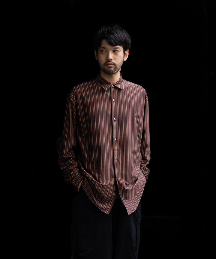 KANEMASA PHIL.-カネマサフィル46G MODEST STRIPE SHIRTのBROWN公式通販サイトsession福岡セレクトショップ