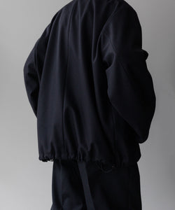 stein(シュタイン)の23AWコレクションMELTON STAND COLLAR ZIP SHORT JACKETのDARK NAVY