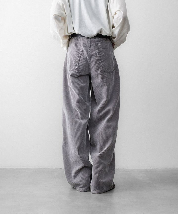 REVERBERATE リバーバレイトのFLOCKY CORDUROY PANTS - WIDEのGREY×WHITE 公式通販サイトsession福岡セレクトショップ