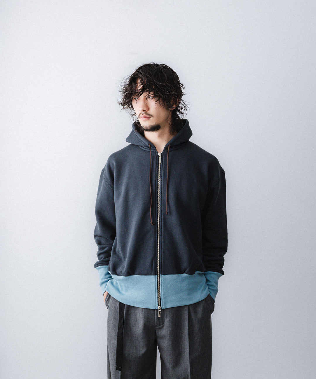 REVERBERATE - リバーバレイトのTWO TONE HOODYのNAVY公式通販サイトsession福岡セレクトショップ