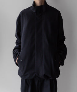 stein(シュタイン)の23AWコレクションMELTON STAND COLLAR ZIP SHORT JACKETのDARK NAVY