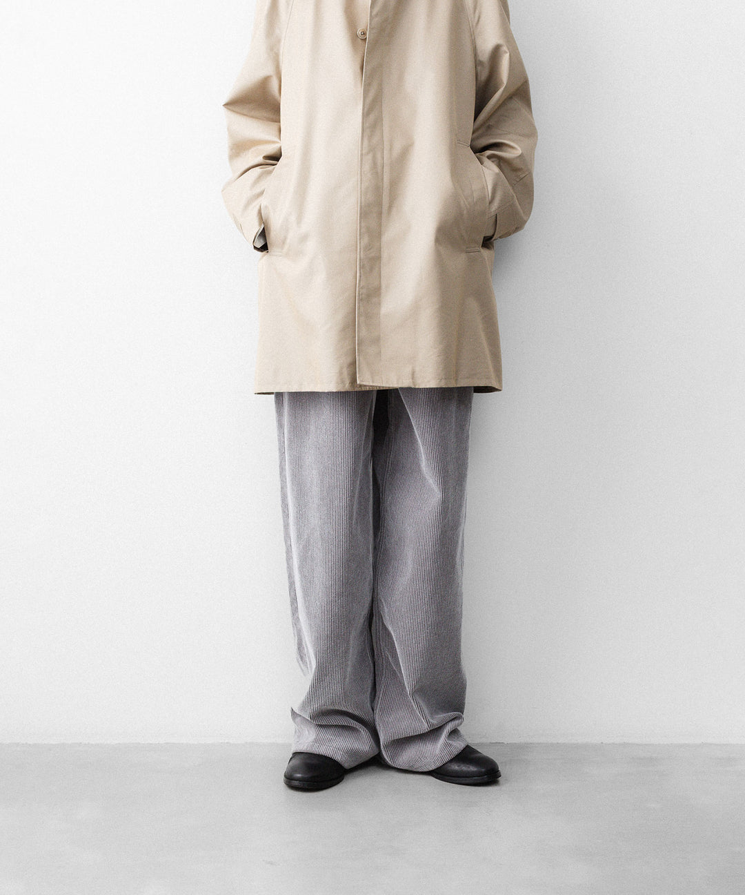 REVERBERATE リバーバレイトのFLOCKY CORDUROY PANTS - WIDEのGREY×WHITE 公式通販サイトsession福岡セレクトショップ
