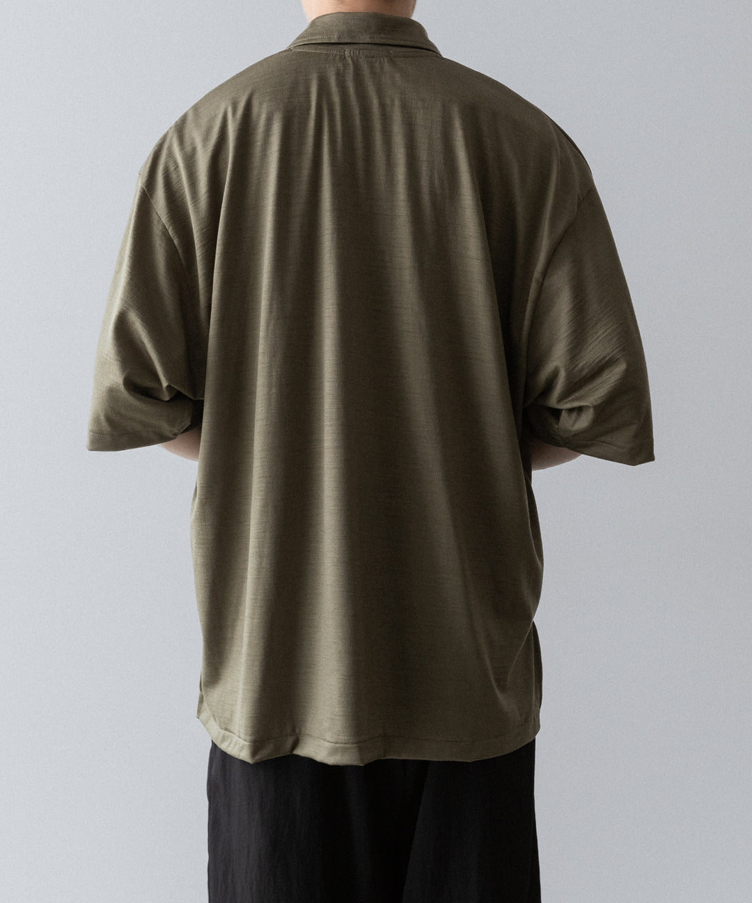 【INTÉRIM】    HYPER BIG EXTRA FINE MERINO WOOL JERSEY POLO SHIRT - SAGE