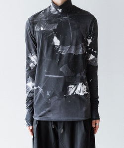 VEIN 】PRINTED COOLMAX STRETCH JERSEY VPW HIGH NECK L/S TEE