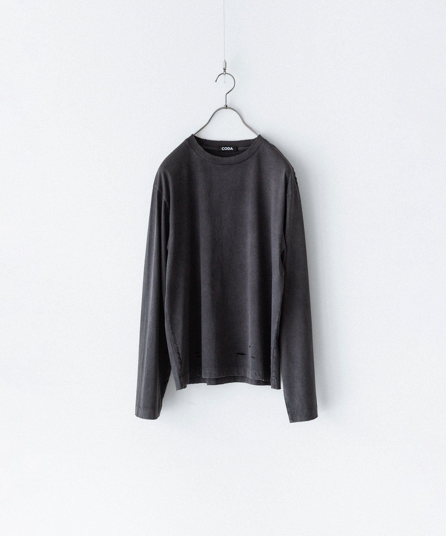 Take.Free&Out様 CODA / コーダ】FADED BLACK AGING DAMAGED LONG SLEEVE T-SHIRT