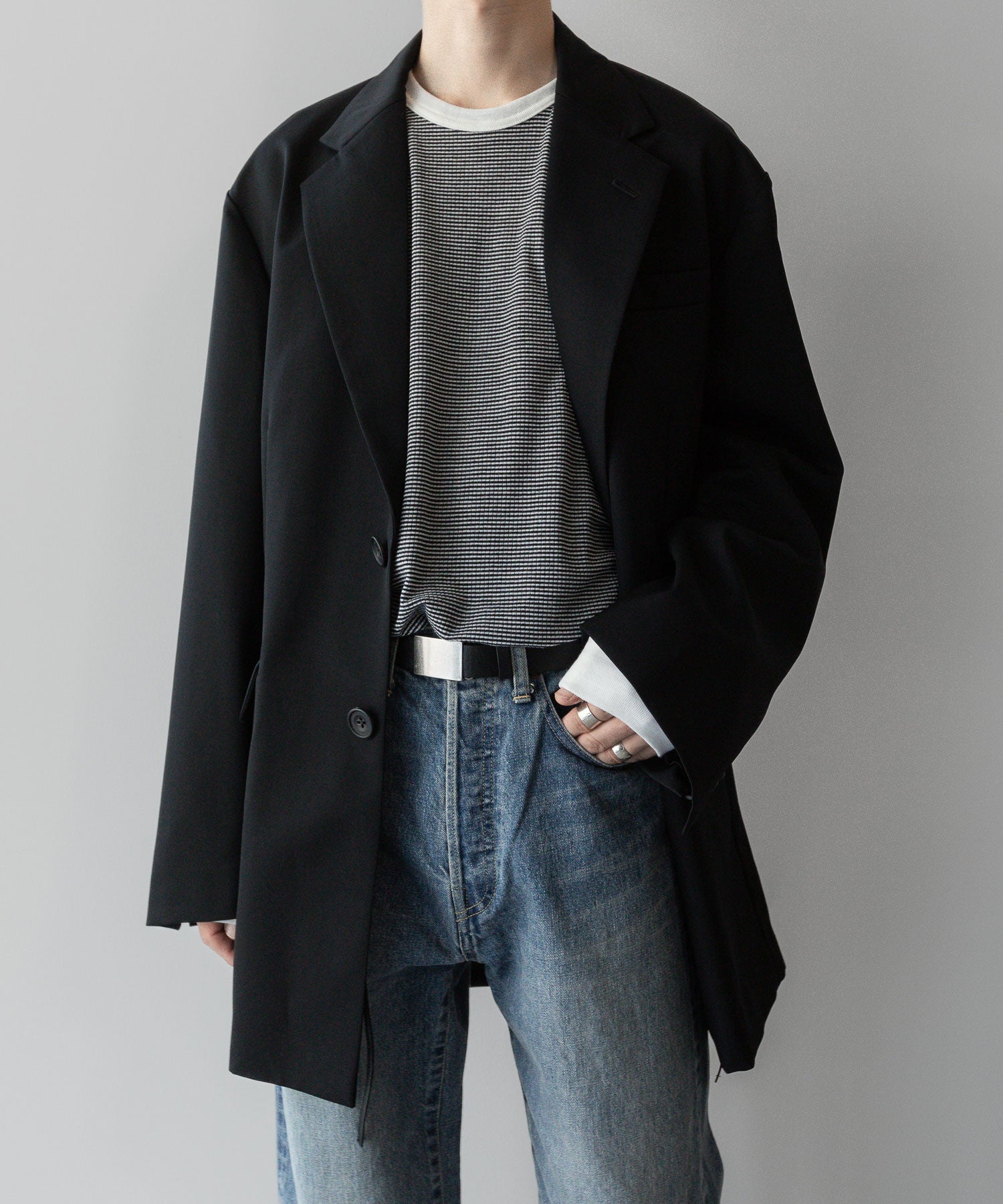 ssstein(シュタイン)の24AWコレクション OVERSIZED SINGLE BREASTED LONG JACKET - BLACK 公式通販サイトsession福岡セレクトショップ