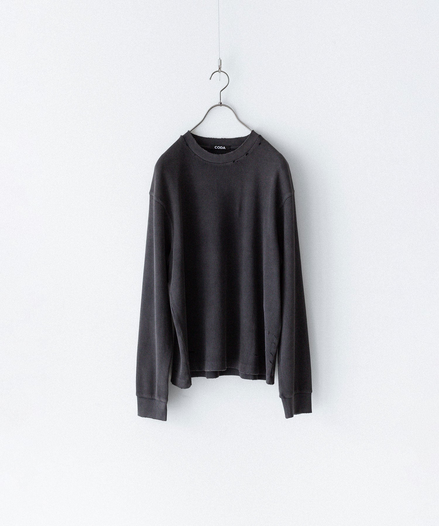 CODA コーダ FADED BLACK AGING DAMAGED LONG SLEEVE WAFFLE TOPSのFADED BLACK 公式通販サイトsession福岡セレクトショップ
