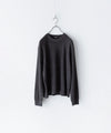 【CODA】FADED BLACK AGING DAMAGED LONG SLEEVE WAFFLE TOPS - FADED BLACK