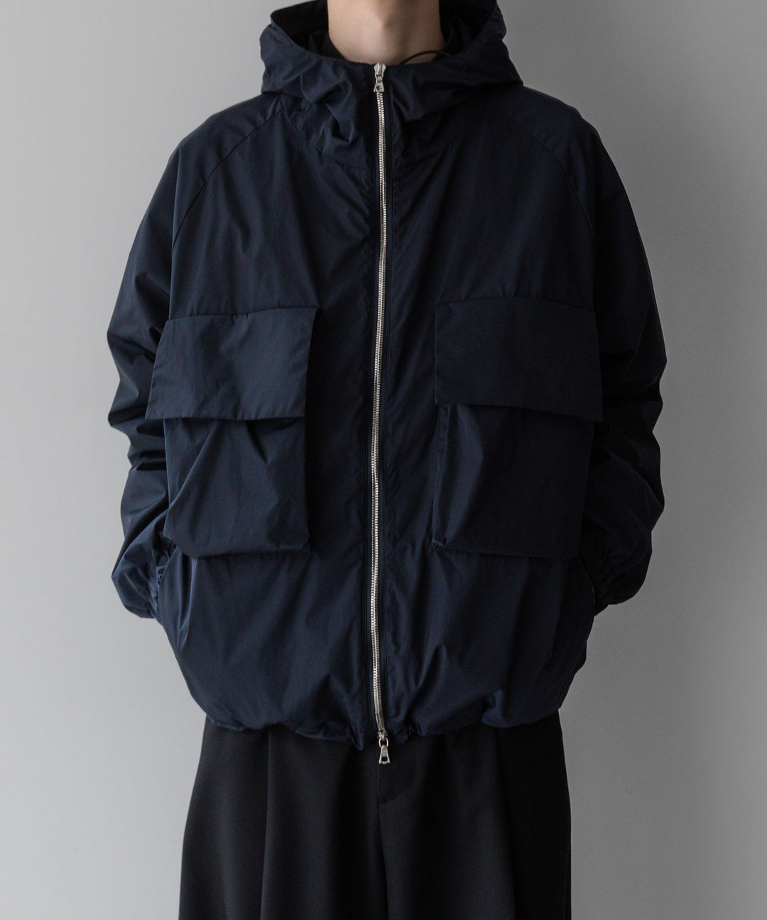 【stein】ssstein シュタインのNYLON TAFTA HOODED SHORT JACKETのDARK NAVY　 公式通販サイトsession福岡セレクトショップ