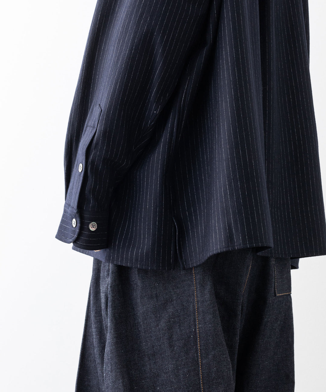【KANEMASA PHIL.】カネマサフィル HIGH GAUGE MILLED WOOL STRIPE SHIRTS - NAVY SP sessionセッション福岡セレクトショップ 公式通販サイト