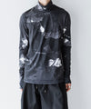 【 VEIN 】PRINTED COOLMAX STRETCH JERSEY VPW HIGH NECK L/S TEE - BLACK