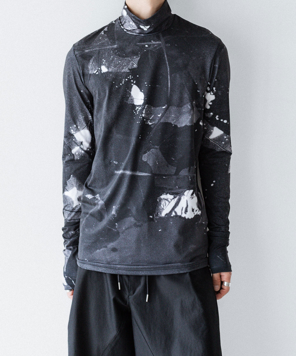 VEIN ヴェインのPRINTED COOLMAX STRETCH JERSEY VPW HIGH NECK L/S TEE - BLACKの公式通販サイトsession福岡セレクトショップ