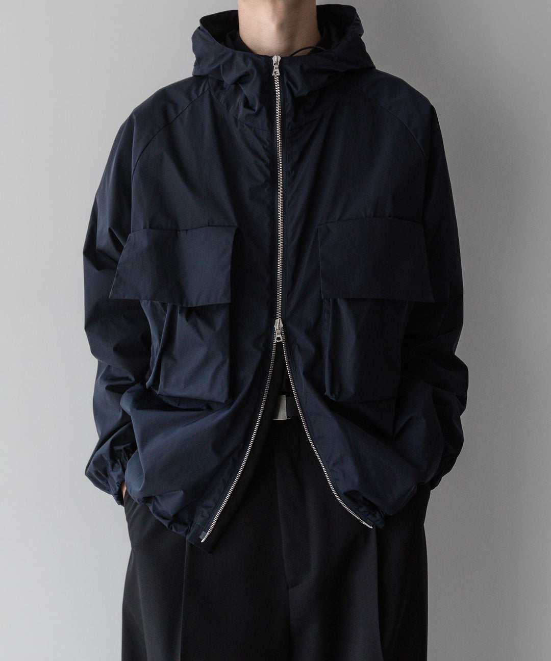 【stein】ssstein シュタインのNYLON TAFTA HOODED SHORT JACKETのDARK NAVY　 公式通販サイトsession福岡セレクトショップ