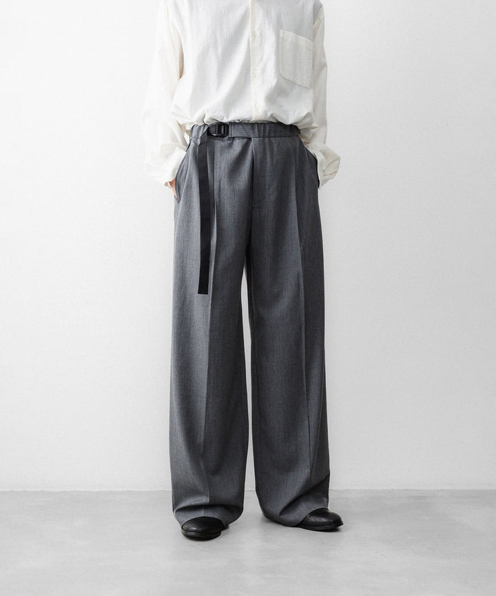 REVERBERATE リバーバレイトのTACKED TROUSERS-PLのGREY 公式通販サイトsession福岡セレクトショップ