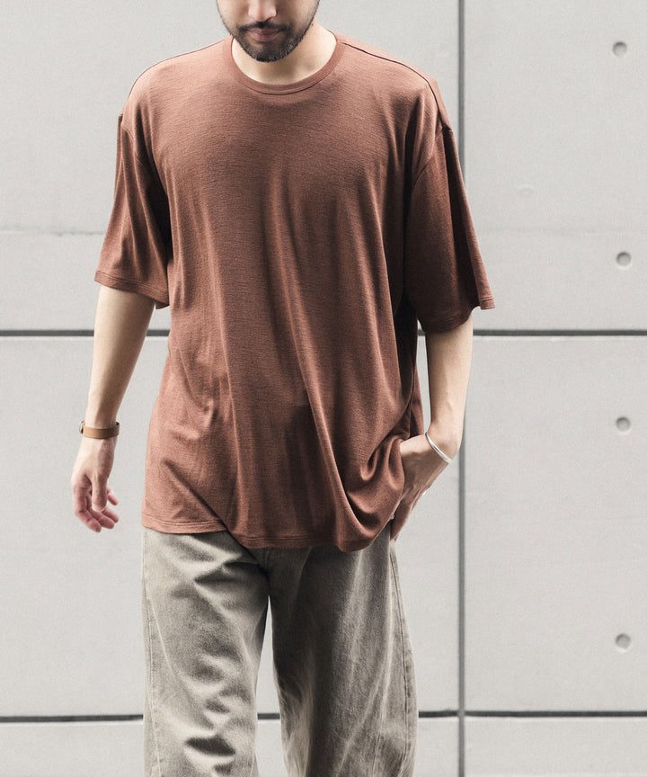 KANEMASA PHIL. カネマサフィルの18G WOOL PACK TEEのBROWN 公式通販サイトsession福岡セレクトショップ