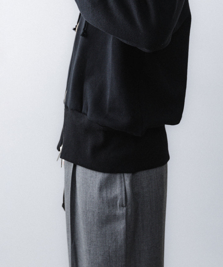 【REVERBERATE】TWO TONE HOODY - BLACK