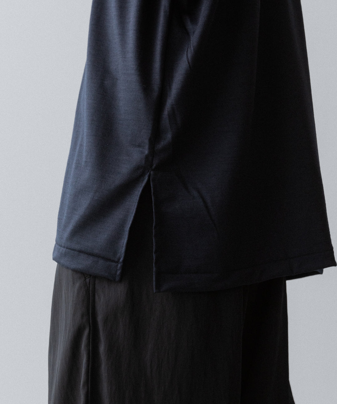 【INTÉRIM】    HYPER BIG EXTRA FINE MERINO WOOL JERSEY POLO SHIRT - D.NAVY