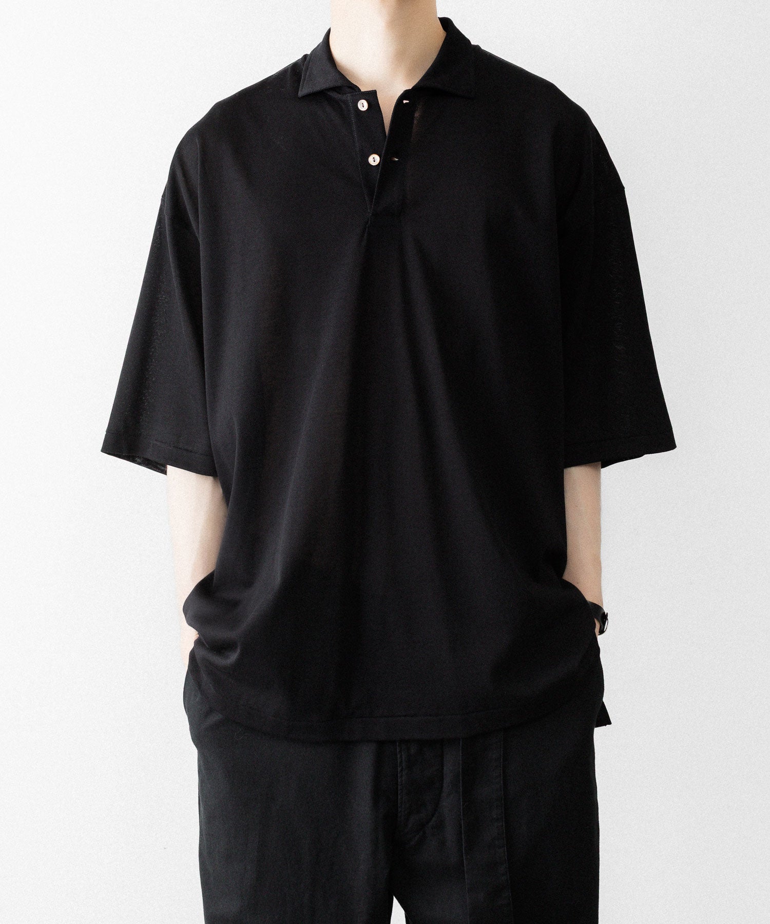 INTÉRIM/インテリム】 HIGH GAUGE SEA ISLAND PIQUE HYPER BIG POLO