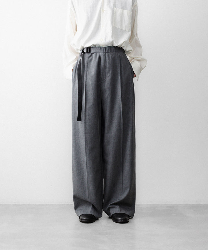 REVERBERATE リバーバレイトのTACKED TROUSERS-PLのGREY 公式通販サイトsession福岡セレクトショップ