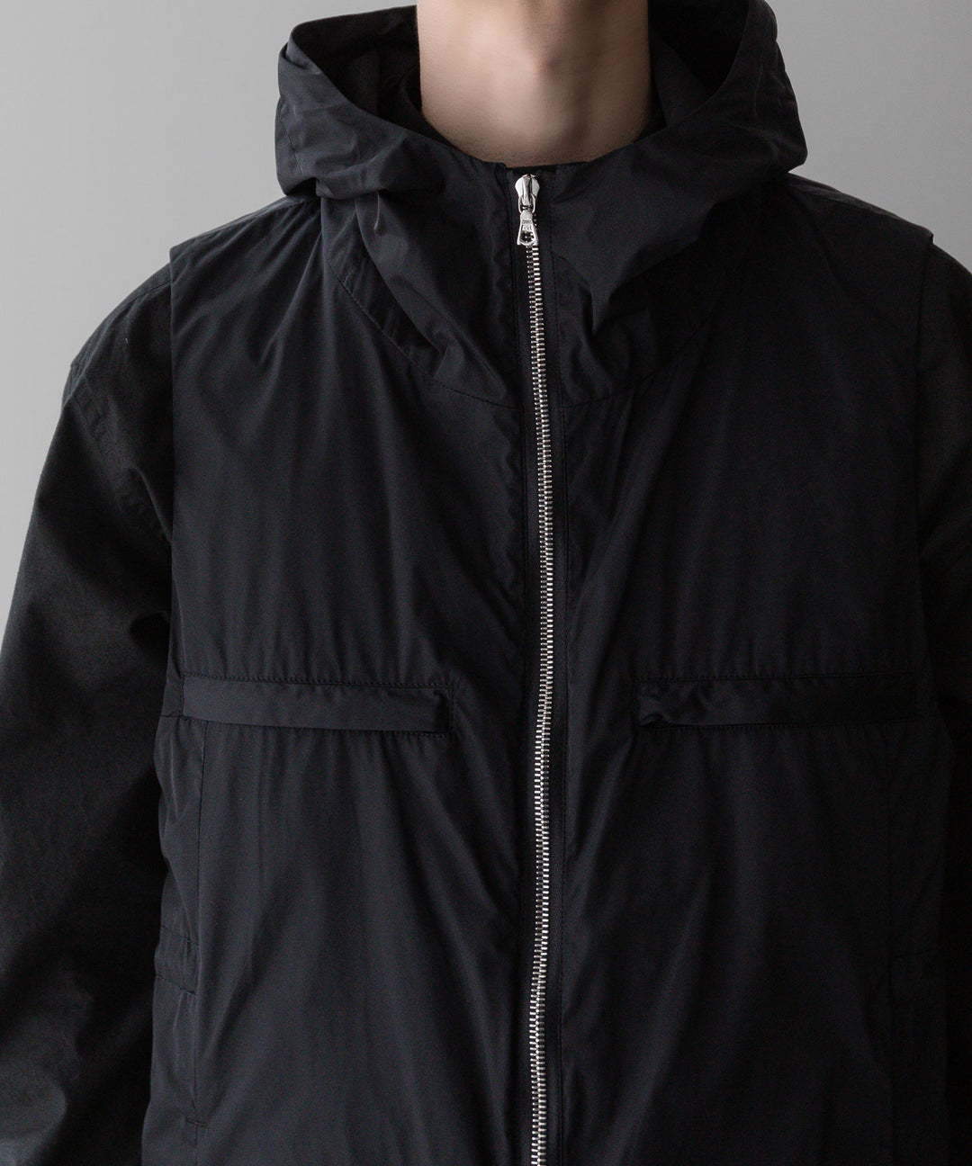 【stein】ssstein シュタインのNYLON TAFTA HOODED VESTのBLACK　 公式通販サイトsession福岡セレクトショップ