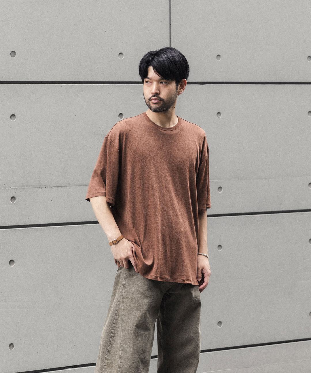 KANEMASA PHIL. カネマサフィルの18G WOOL PACK TEEのBROWN 公式通販サイトsession福岡セレクトショップ