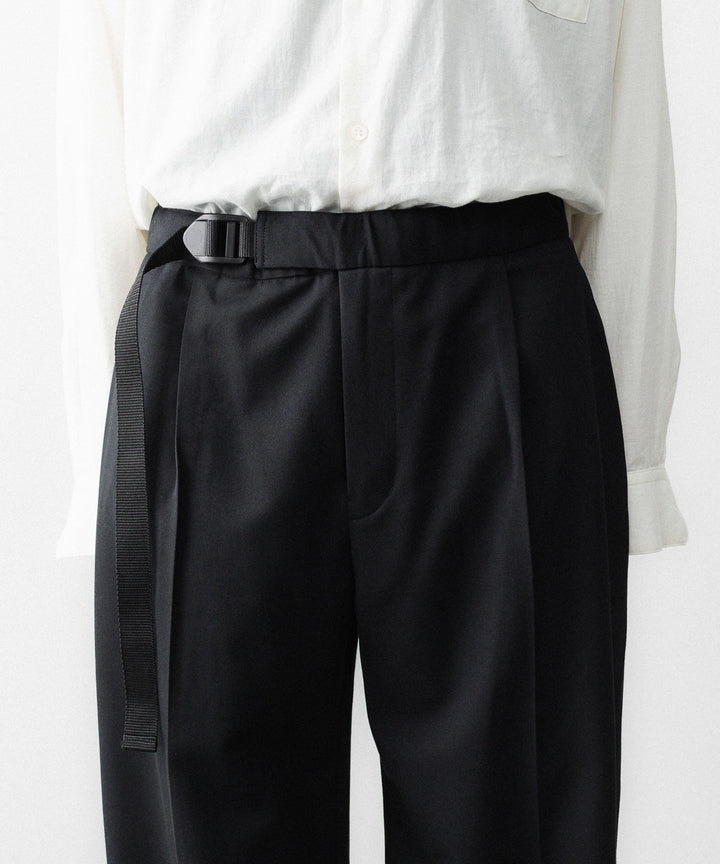 REVERBERATE リバーバレイトのTACKED TROUSERS-PLのBLACK 公式通販サイトsession福岡セレクトショップ