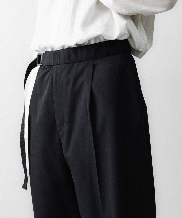 REVERBERATE リバーバレイトのTACKED TROUSERS-PLのBLACK 公式通販サイトsession福岡セレクトショップ