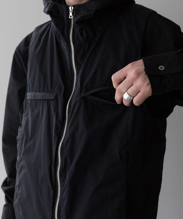 【stein】ssstein シュタインのNYLON TAFTA HOODED VESTのBLACK　 公式通販サイトsession福岡セレクトショップ