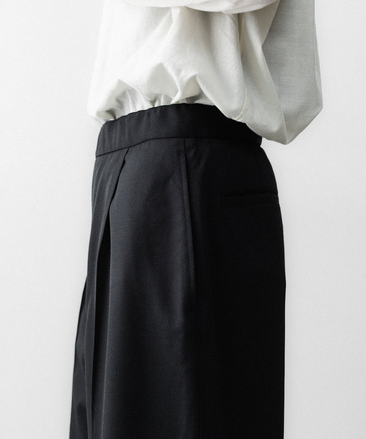 REVERBERATE リバーバレイトのTACKED TROUSERS-PLのBLACK 公式通販サイトsession福岡セレクトショップ