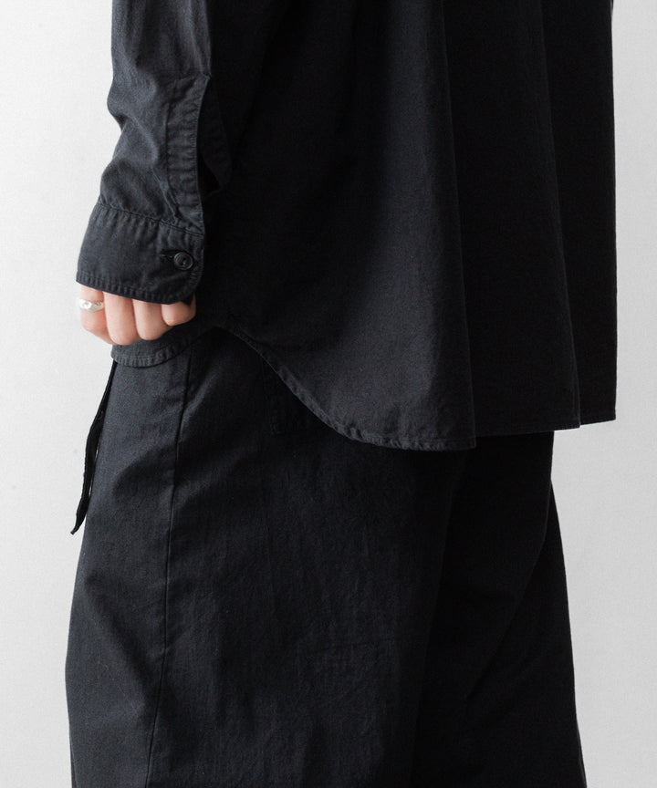 【INTÉRIM】BLACK SURFAR GARMENT DYE HYPER BIG MIL WORK SHIRT TYPE2 - BLACK