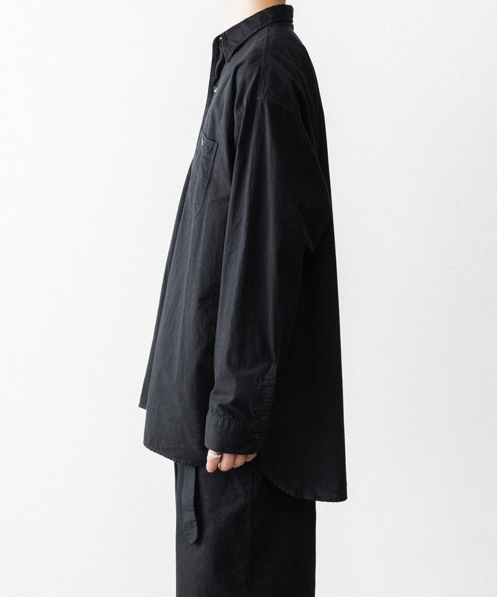 【INTÉRIM】BLACK SURFAR GARMENT DYE HYPER BIG MIL WORK SHIRT TYPE2 - BLACK