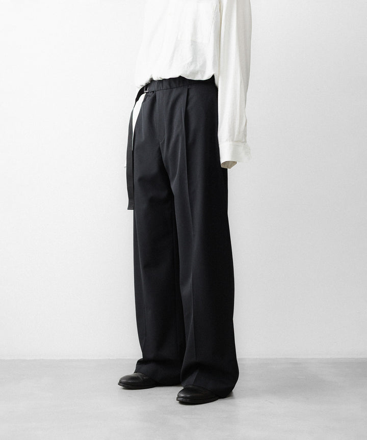 REVERBERATE リバーバレイトのTACKED TROUSERS-PLのBLACK 公式通販サイトsession福岡セレクトショップ