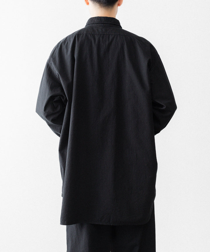 【INTÉRIM】BLACK SURFAR GARMENT DYE HYPER BIG MIL WORK SHIRT TYPE2 - BLACK