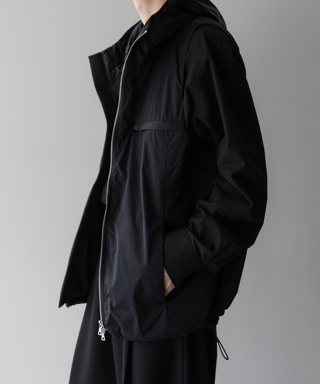 【stein】ssstein シュタインのNYLON TAFTA HOODED VESTのBLACK　 公式通販サイトsession福岡セレクトショップ