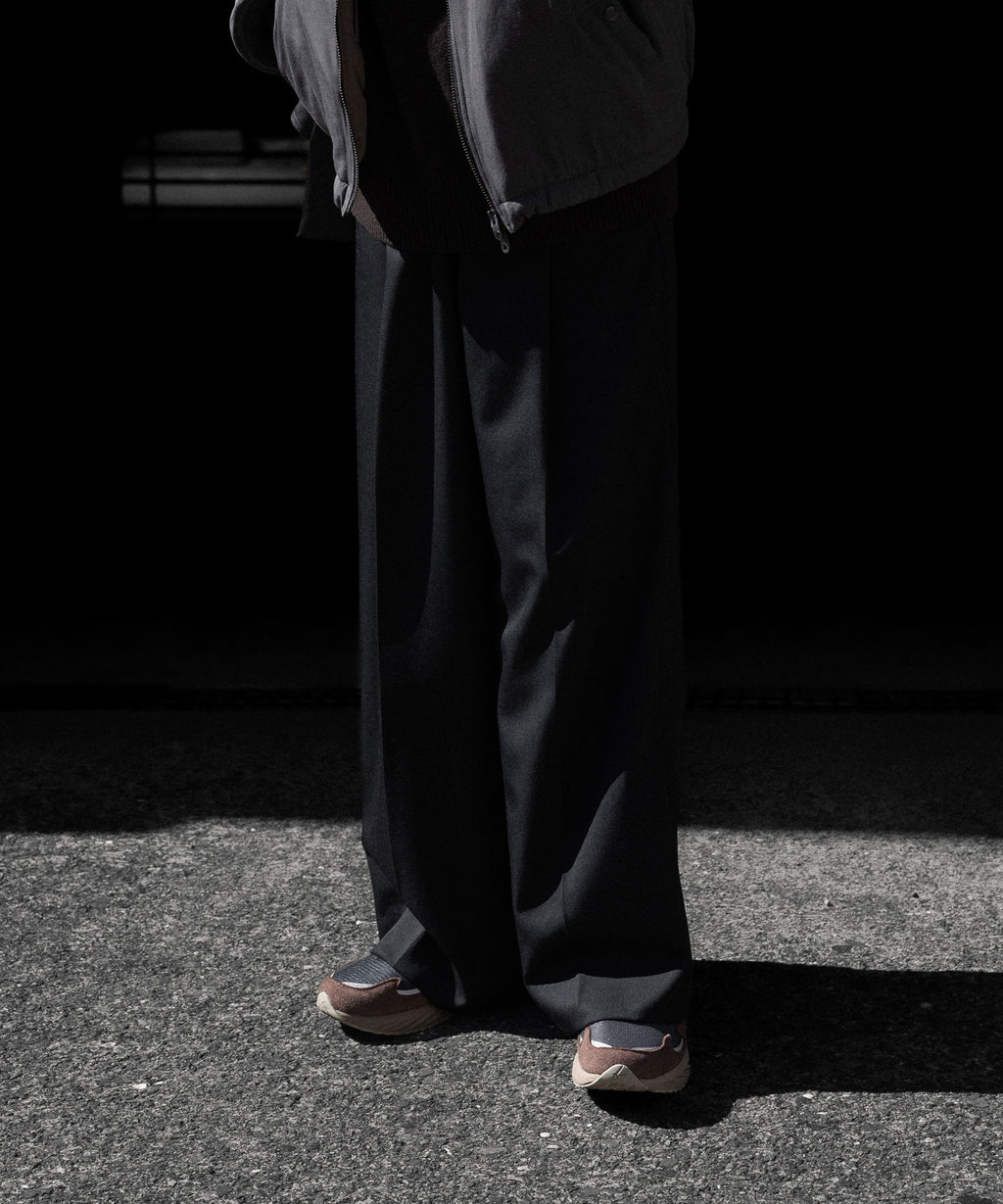 ssstein(シュタイン)のEXTRA WIDE TROUSERS (2/60 WOOL GABARDINE) - BLACKの公式通販サイトsession福岡セレクトショップ