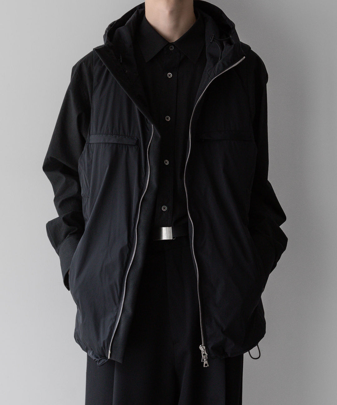 【stein】ssstein シュタインのNYLON TAFTA HOODED VESTのBLACK　 公式通販サイトsession福岡セレクトショップ