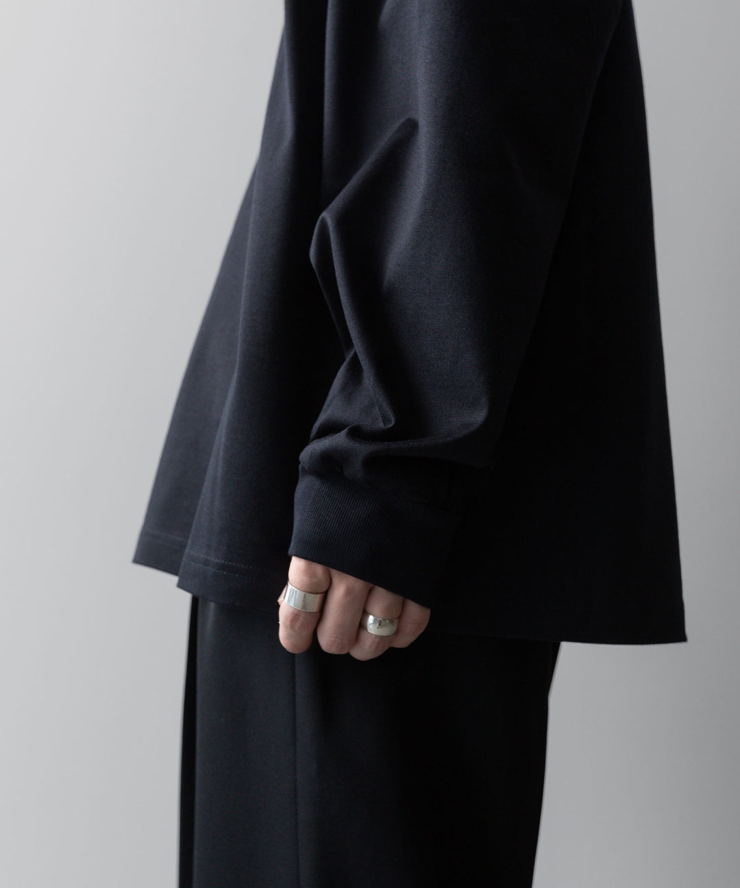 【ssstein】OVERSIZED LONG SLEEVE TEE [ NEW LOOKS ] - DARK NAVY