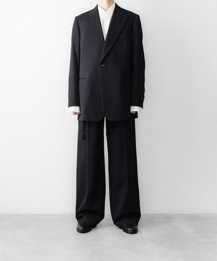 REVERBERATE リバーバレイトのTACKED TROUSERS-PLのBLACK 公式通販サイトsession福岡セレクトショップ